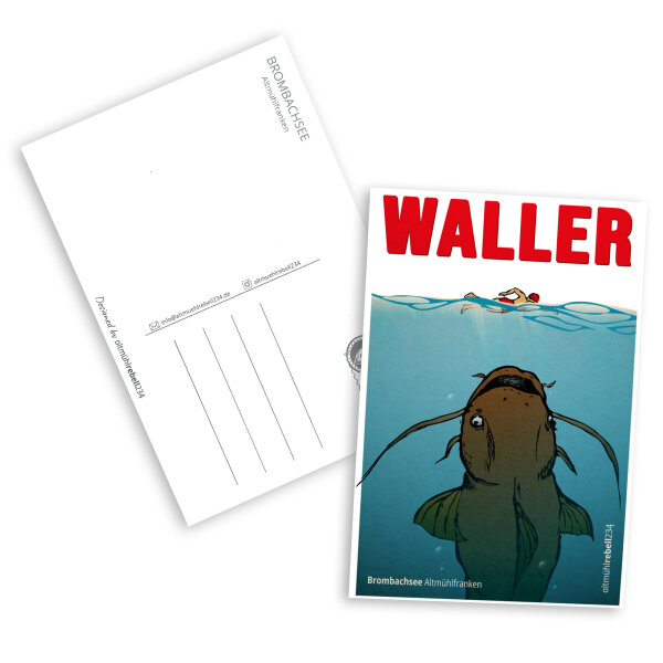 Postkarte WALLER – „50 Jahre JAWS / Der weiße Hai“ Tribute